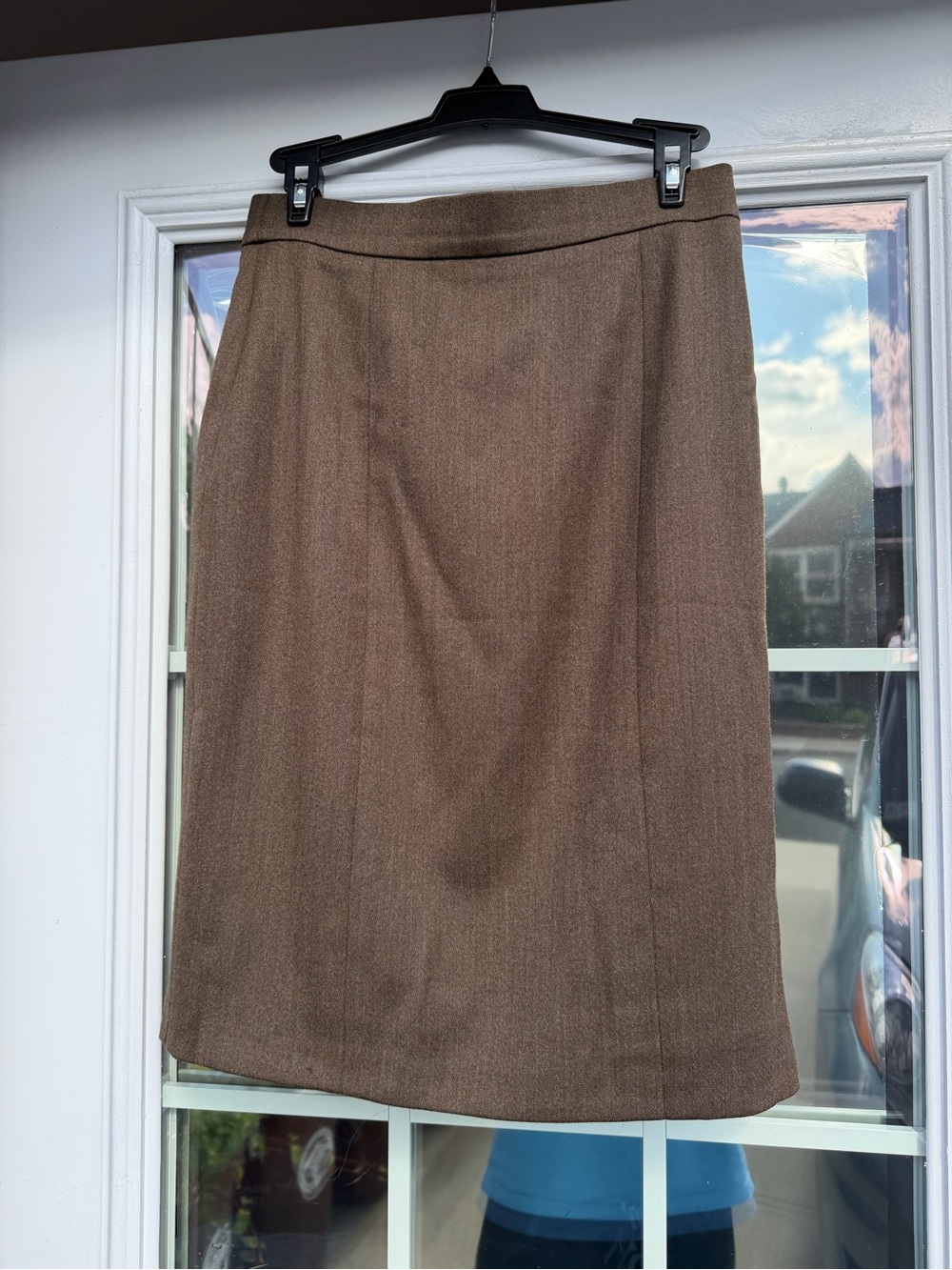 Vintage CHANEL Brown Pencil Skirt with Gold-Logo Buttons - Picture 4 of 6